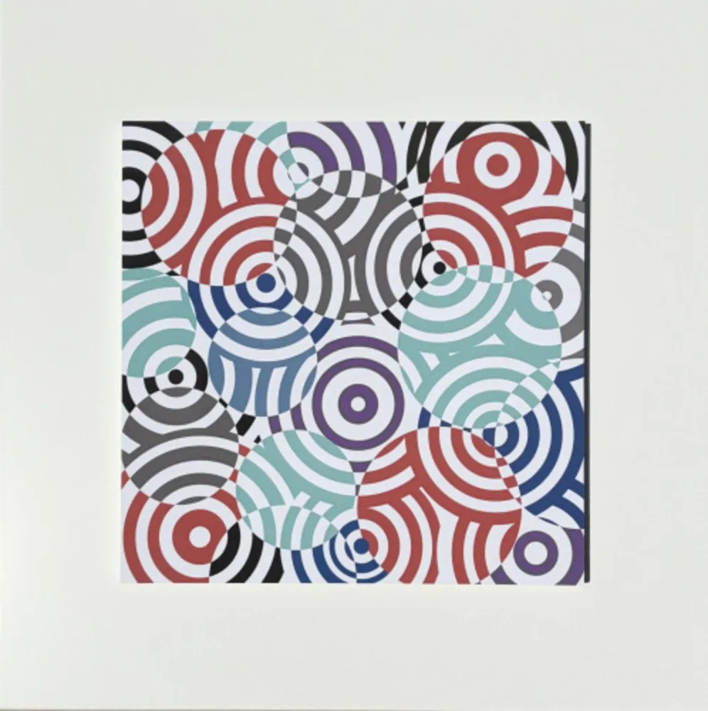 Multiplo Asis - Interferences cercles de couleurs Gris Rouge