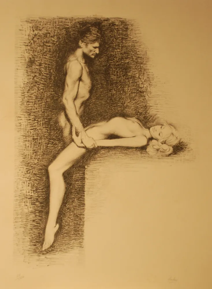 Litografia Aslan - Couple, ca.