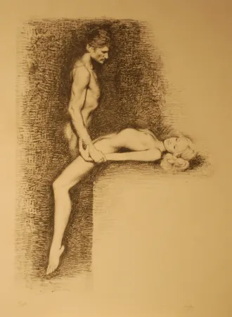 Litografia Aslan - Couple, ca.