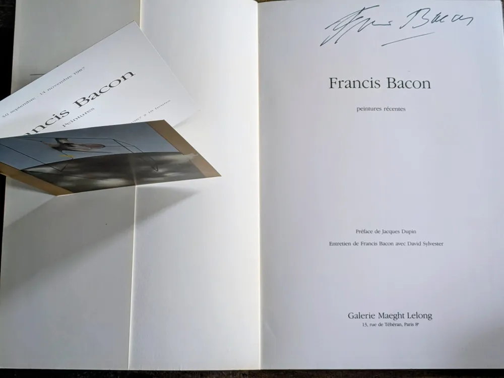 Non Tecnico Bacon - Francis Bacon - Peintures Récentes,  Hand-Signed catalog and invitation,  1984