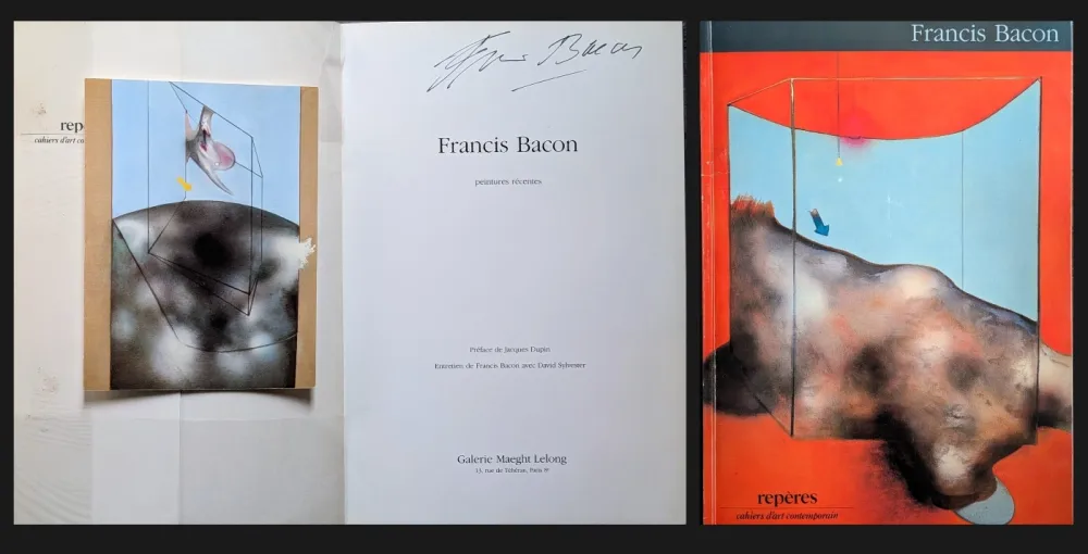 Libro Illustrato Bacon - Hand-Signed catalog - Peintures Récentes - Hand-Signed catalog with invitation, 1984