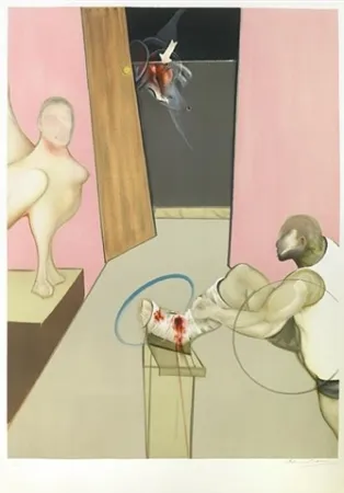 Litografia Bacon - Oedipus and the Sphinx (after Ingres)