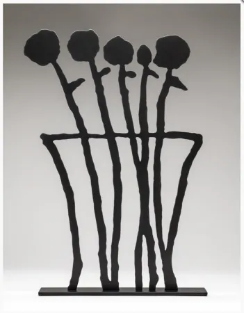 Non Tecnico Baechler - Black Flowers Sculpture