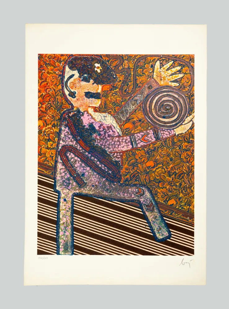 Serigrafia Baj - Aristocratico con la Giduglia