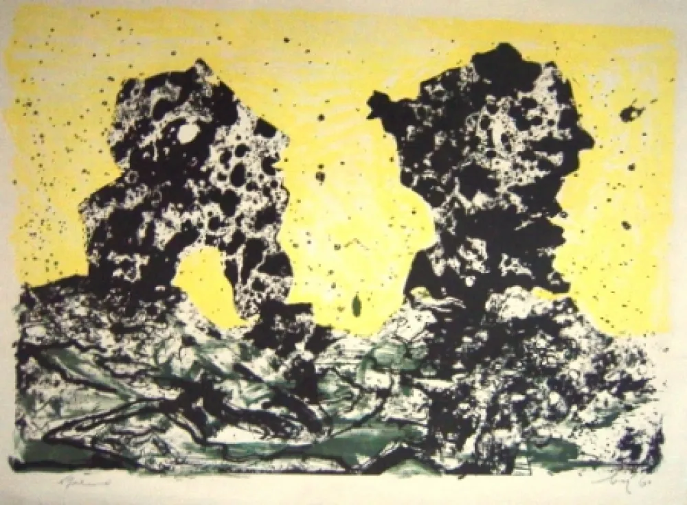 Litografia Baj -  Due Personnaggi