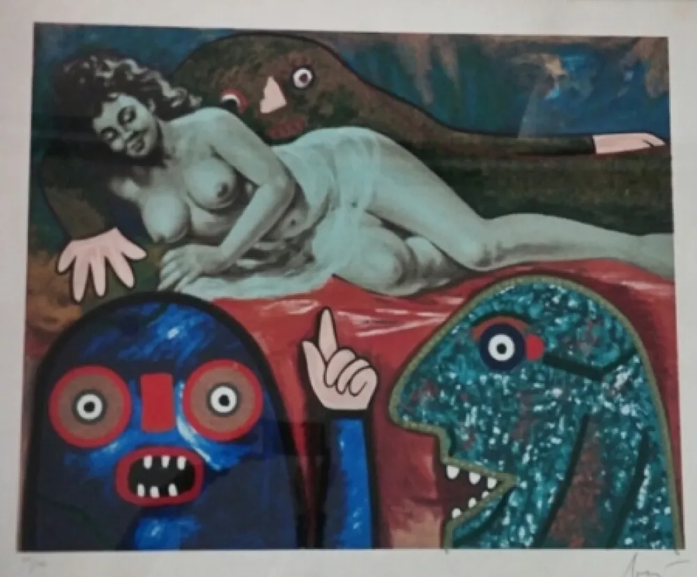 Serigrafia Baj - Elena Pavlovna ritrovata dallo sceriffo Hasan Pacha