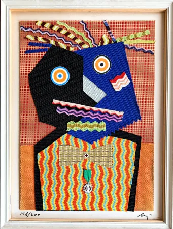 Multiplo Baj - Enrico Baj (1924-2003) – Mr. Dupont De Nemours – Fabrics and collage on board – 1969
