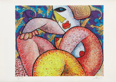 Incisione Baj - Enrico Baj (1924–2003) - Puttana d'altri tempi - Mixed media - 1973