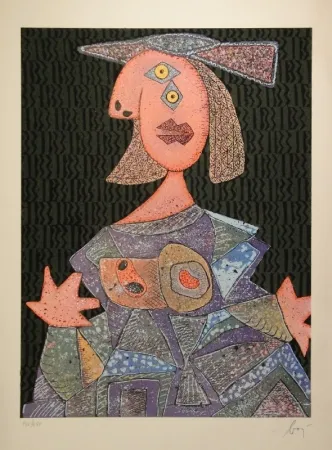 Acquaforte E Acquatinta Baj - Femme assise