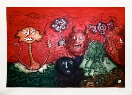 Incisione Baj - Incontri ravvicinati