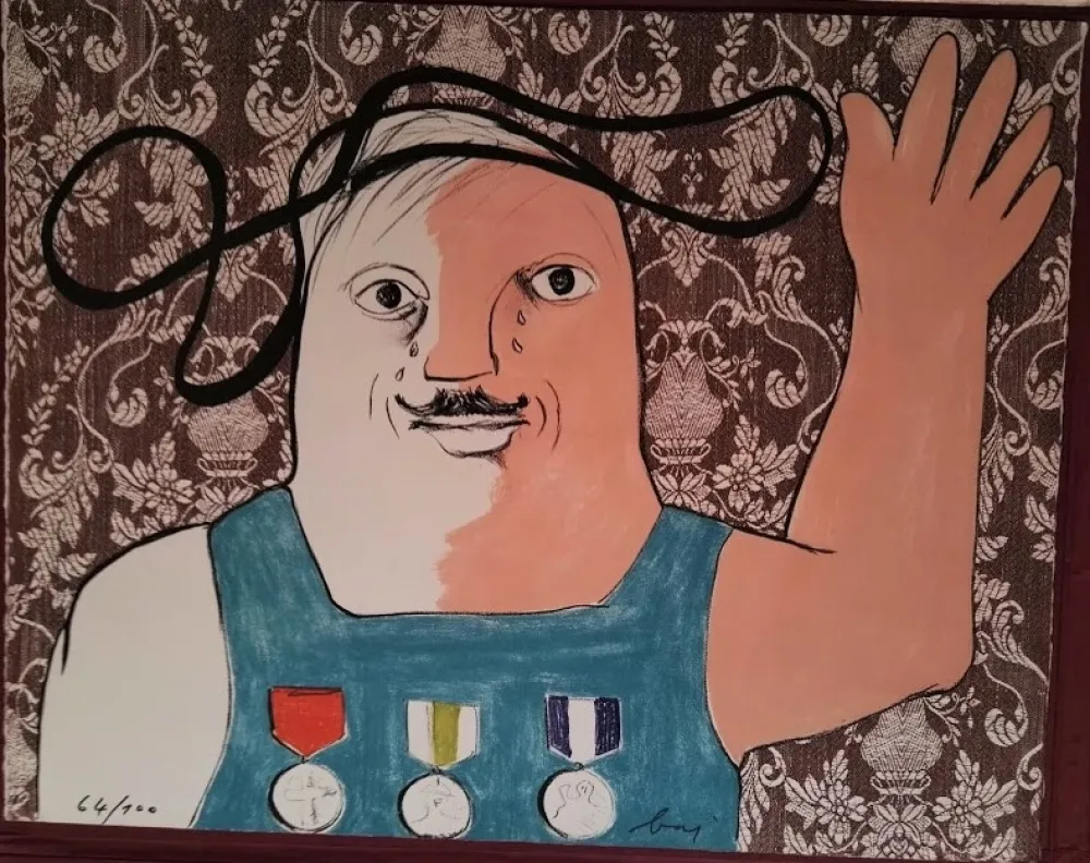 Litografia Baj - Larmes de Généraux