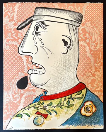 Litografia Baj - Le grande Charles