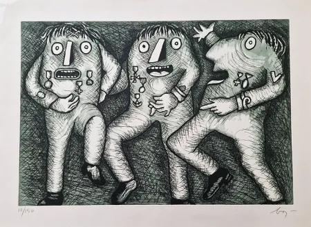 Acquaforte Baj - Nixon parade III