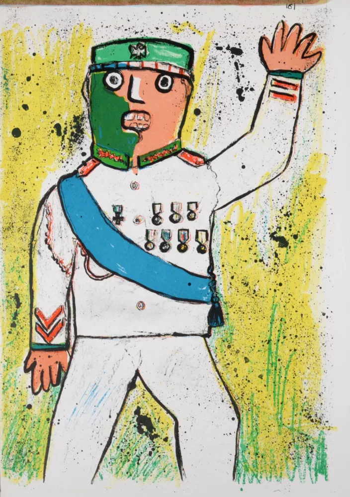 Litografia Baj - One Cent Life,1964