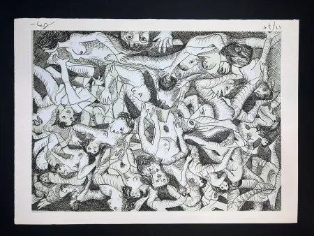 Incisione Baj - SADE IN ITALY - complete folder with 8 erotic etchings
