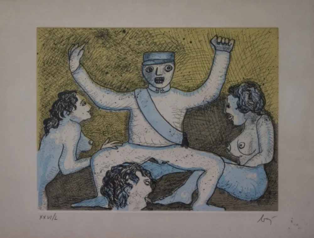 Litografia Baj - Senza titolo