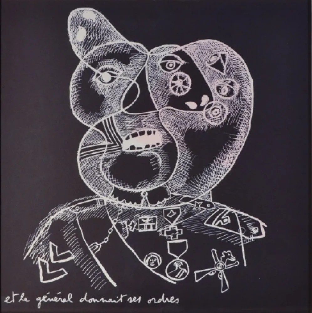 Litografia Baj - Testa di Generale