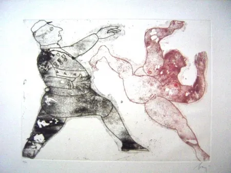 Acquatinta Baj - Viol du General