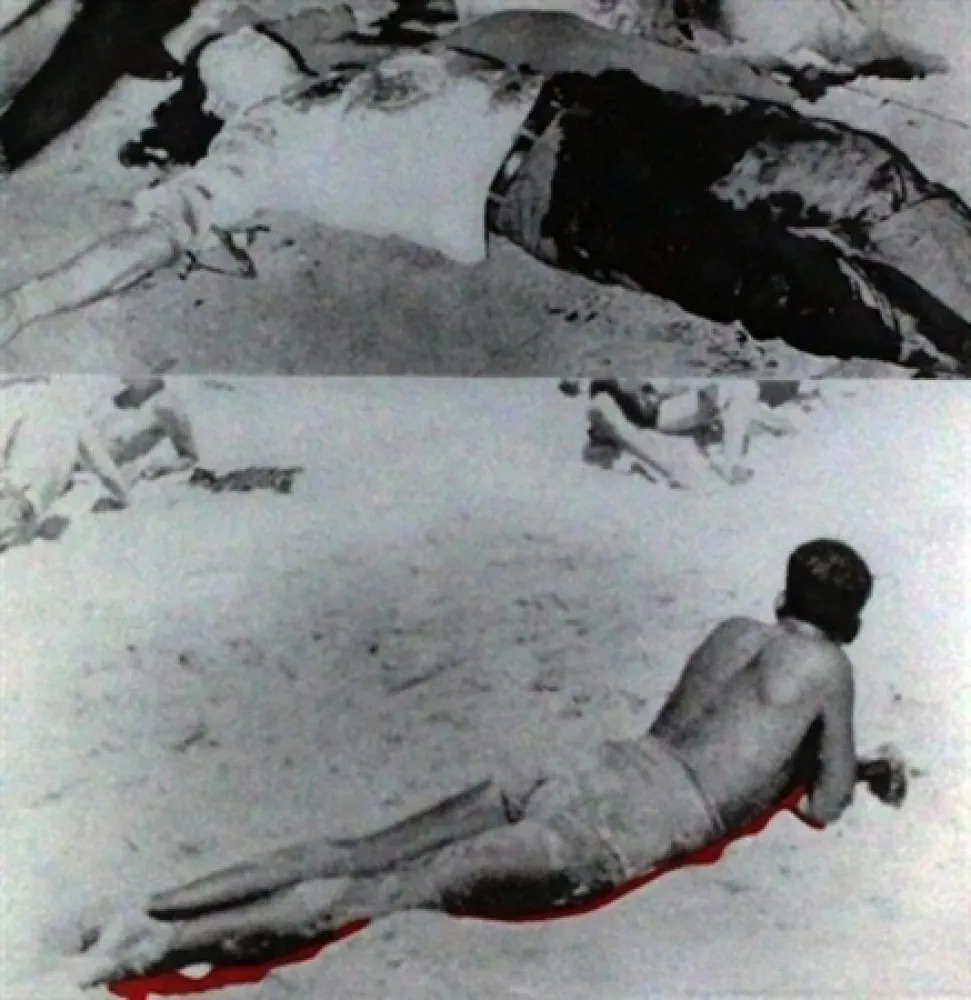 Acquatinta Baldessari - Two Figures (One with Shadow), from The Hegel's Cellar portfolio