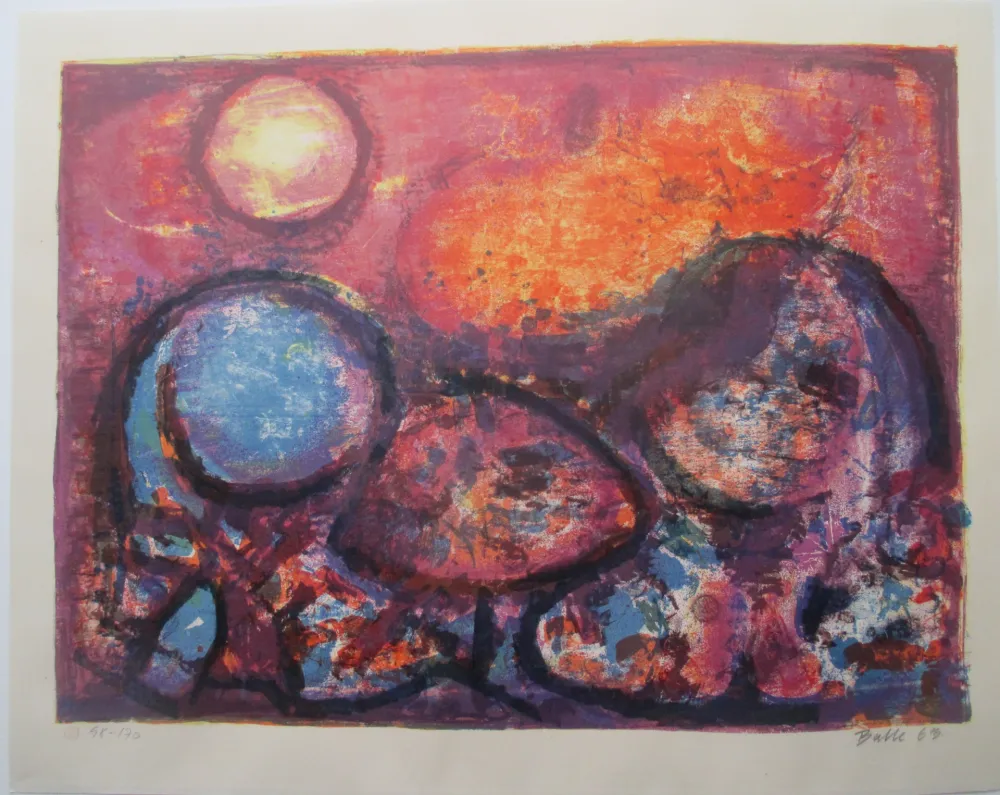 Litografia Balle - Under rød himmel -Under the red sky