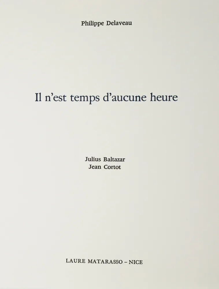 Libro Illustrato Baltazar - Il n'est temps d'aucune heure