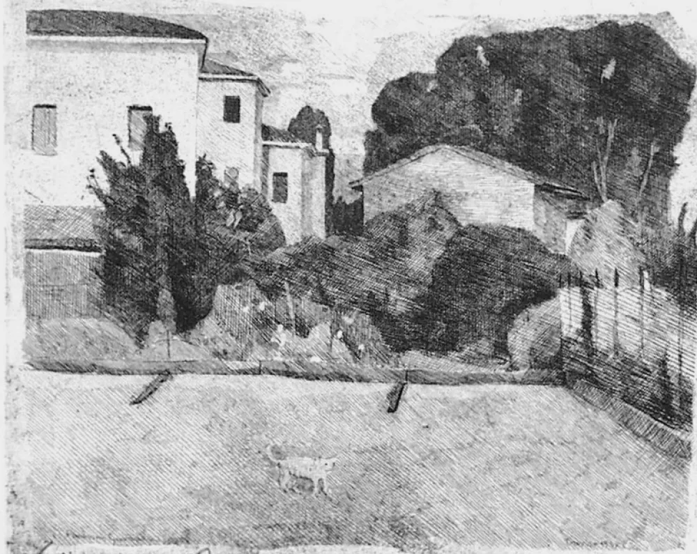 Acquaforte Barbisan - Case di periferia