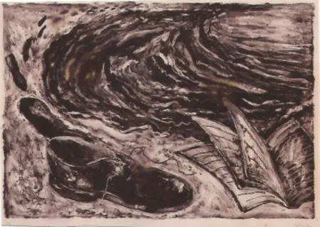 Litografia Barcelo - S/T (zapato y libro)