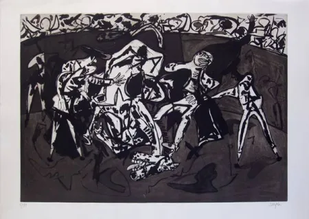 Acquaforte E Acquatinta Barjola  - Caída y cogida