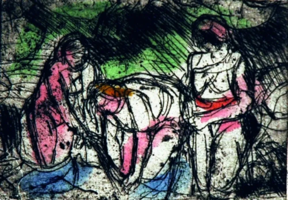 Acquaforte Bartolini - Ragazze al lavatoio