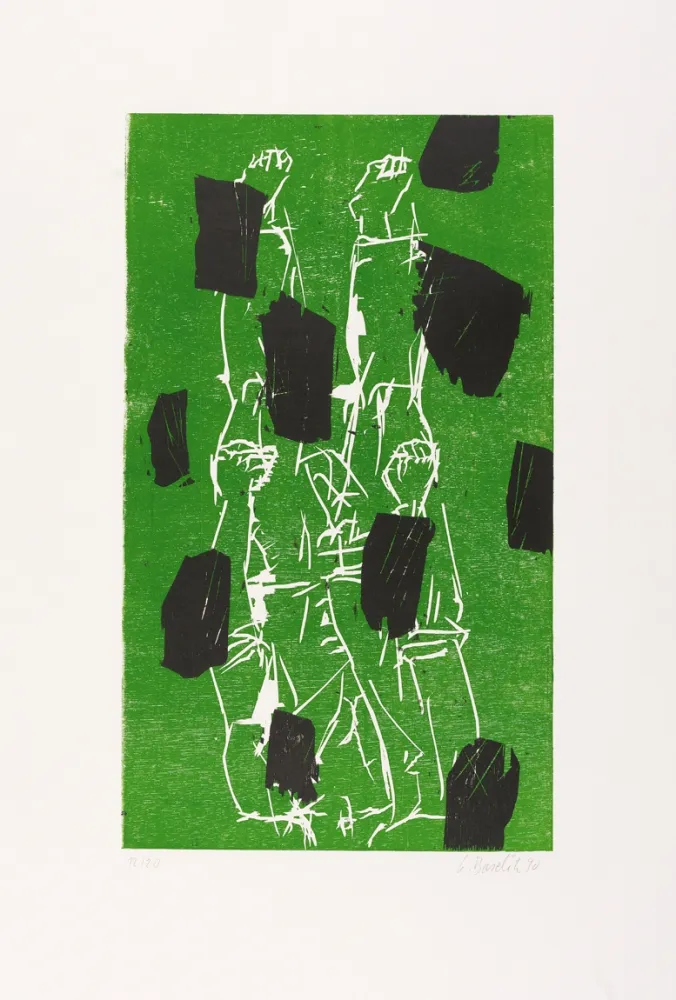 Incisione Su Legno Baselitz - 