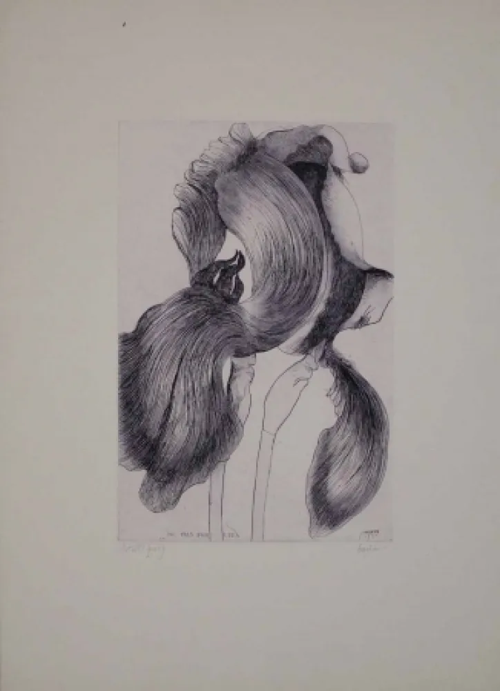 Acquaforte E Acquatinta Baskin - An Iris for Lisa