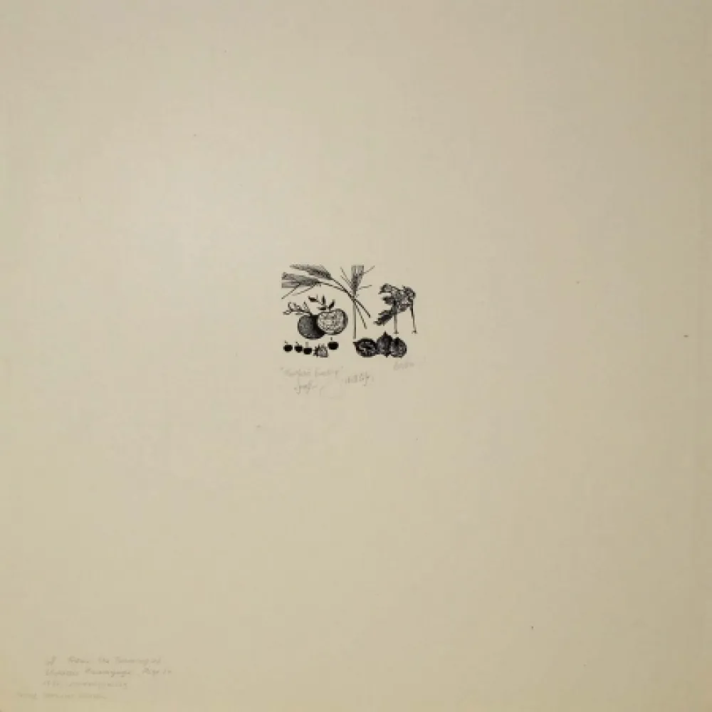 Incisione Su Legno Baskin - New Year's Greeting / Still Life, from A Poem Called the Tunning of Elynour Rummynge