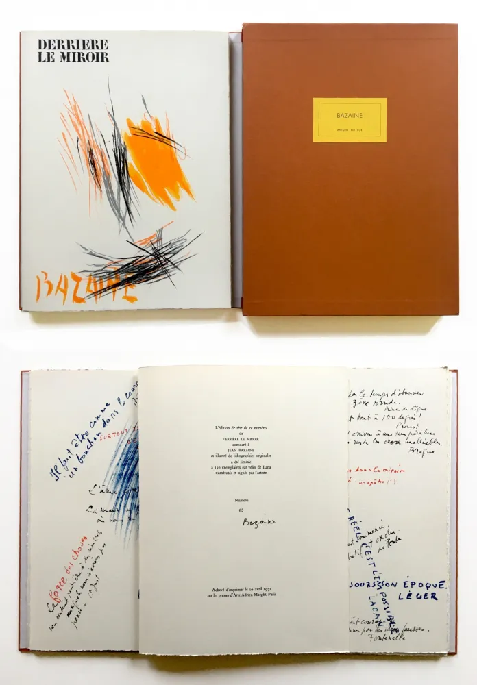 Libro Illustrato Bazaine - BAZAINE. Derrière le miroir, n° 197.‎ 1972. TIRAGE DE LUXE SIGNÉ.