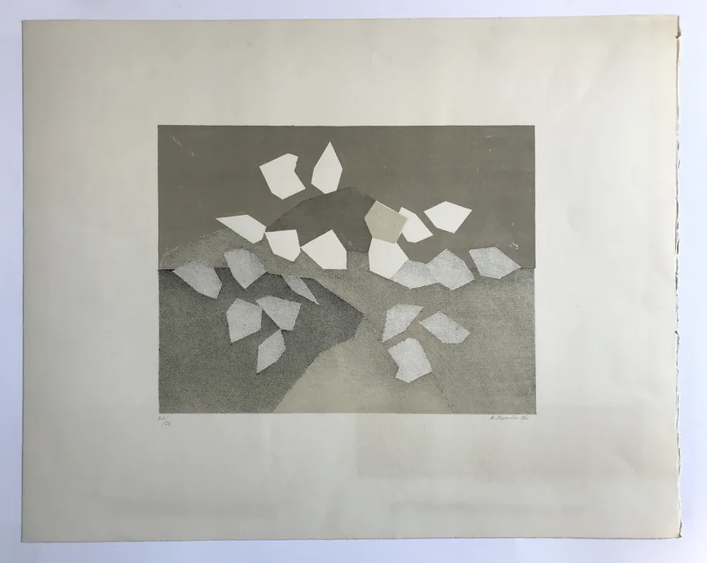 Litografia Beaudin - Sans titre (Composition à dominante marron et beige)