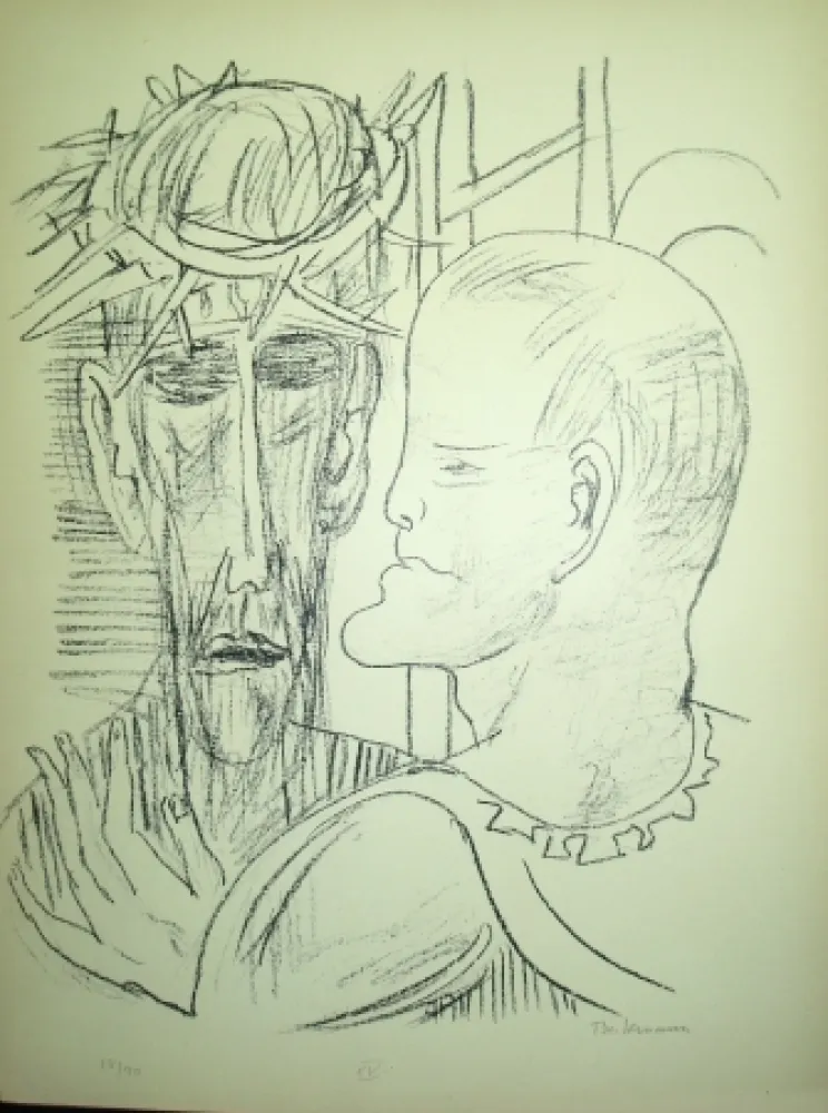 Litografia Beckmann - Christ and Pilate