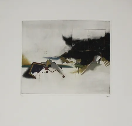 Acquaforte E Acquatinta Beeri - Graue Landschaft / Gray Landscape