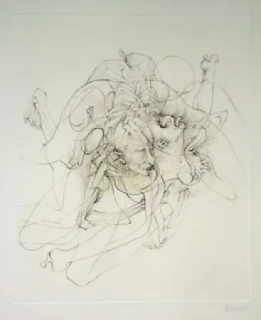 Incisione Bellmer - Dialogue entre un prêtre et un moribond