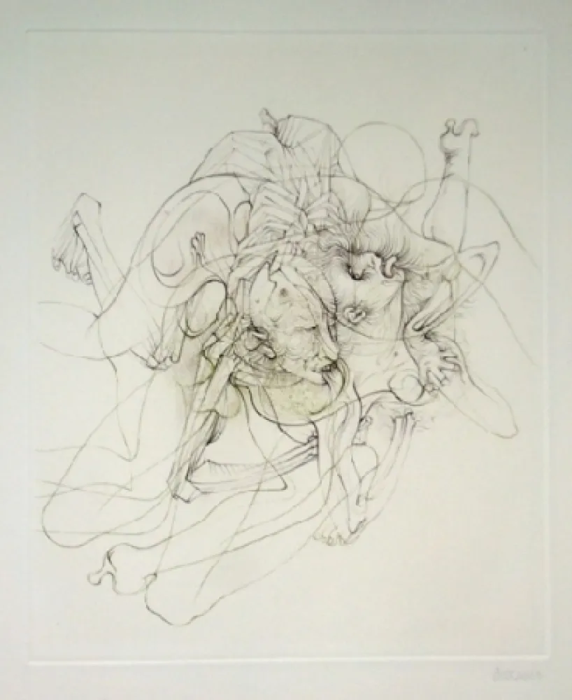 Acquaforte E Acquatinta Bellmer - Dialogue entre un prêtre et un moribond