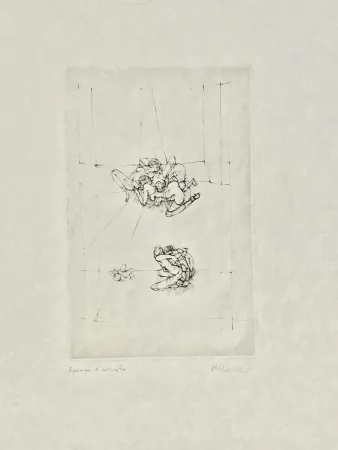Non Tecnico Bellmer -  Eau-forte Couple, circa 1971 - Epreuve d'artiste sur papier de soie