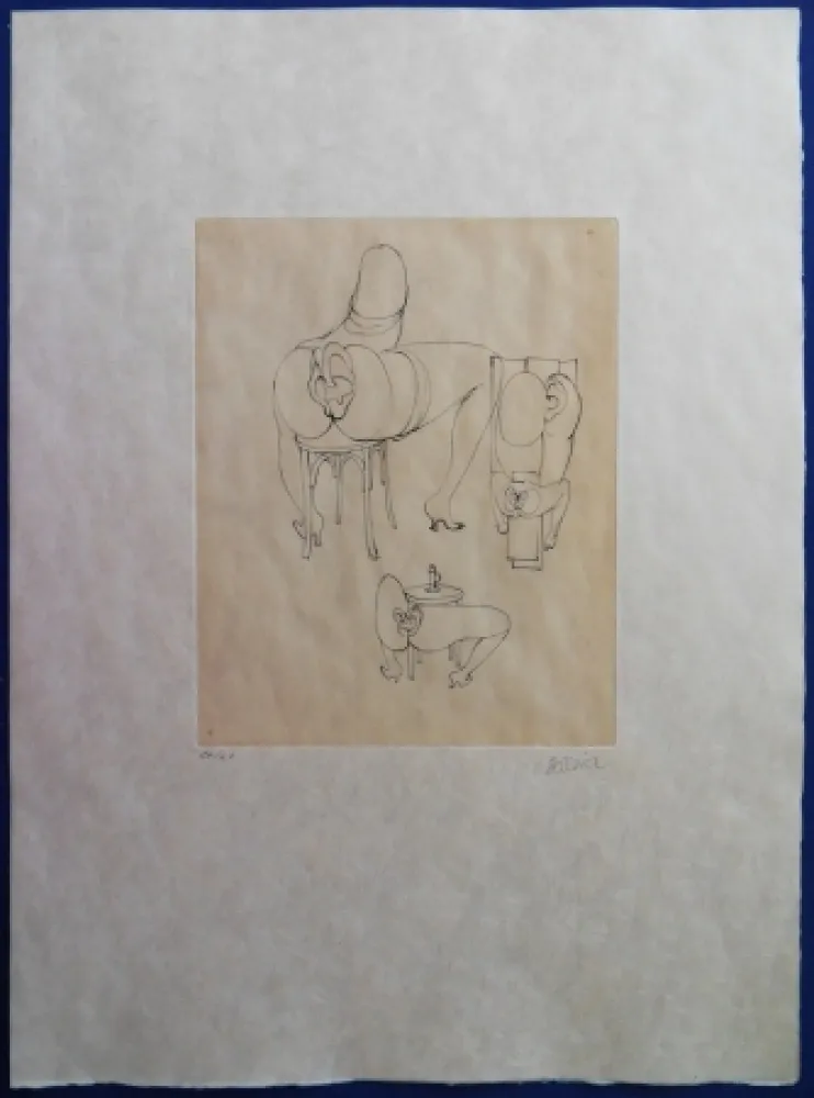 Incisione Bellmer - Elle s'est assise