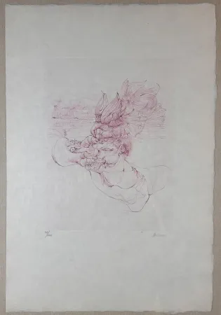 Incisione Bellmer - Femme au Chapeau D'Oisseau