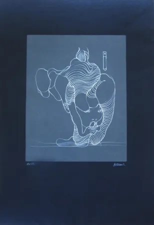 Acquaforte Bellmer - Femme avalant un serpent