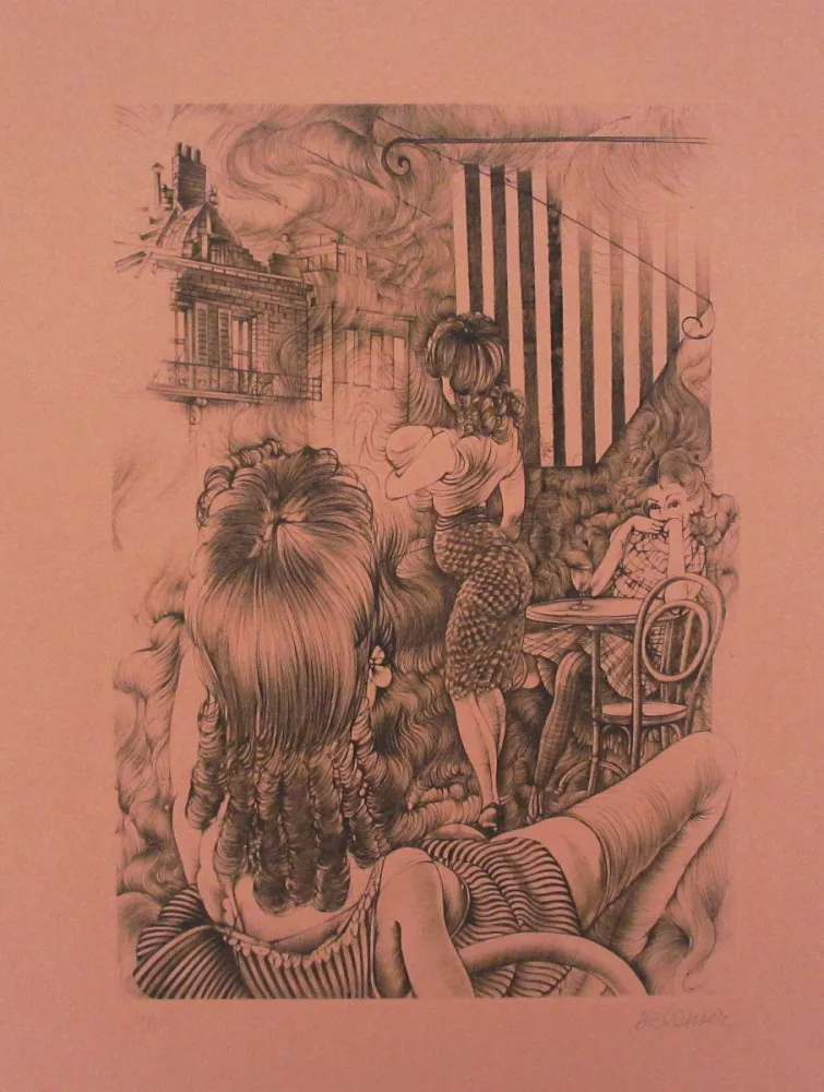 Acquaforte E Acquatinta Bellmer - Incendie à Marseille