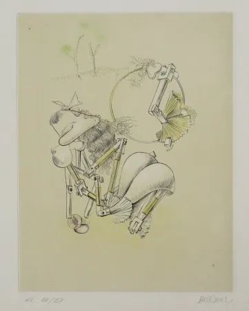 Acquaforte E Acquatinta Bellmer - La Mitrailleuse