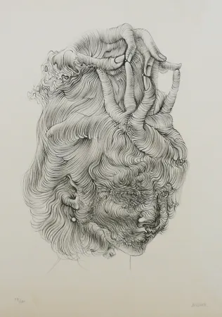 Litografia Bellmer - LE CHAPEAU MAIN