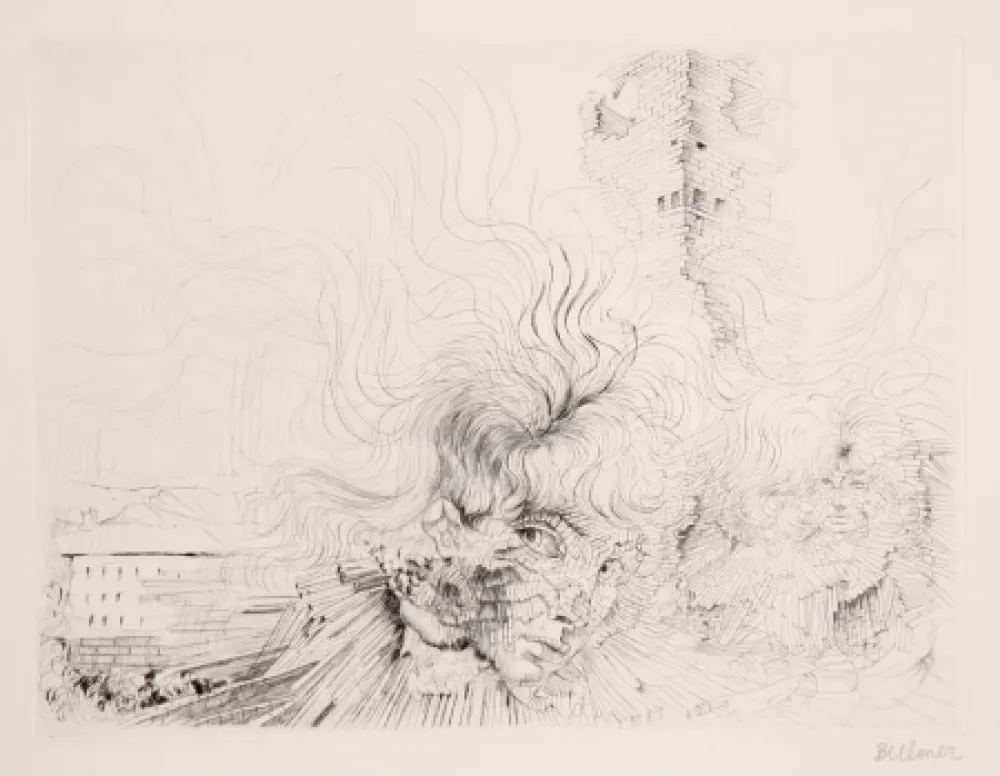 Incisione Bellmer - Les Milles en Feu 