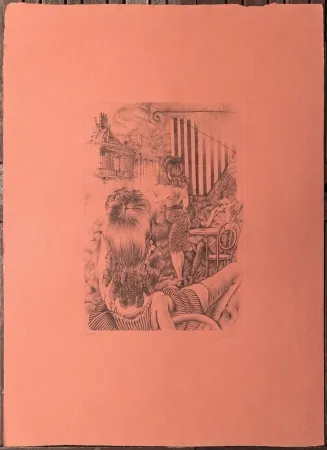 Acquaforte Bellmer - L'incendie