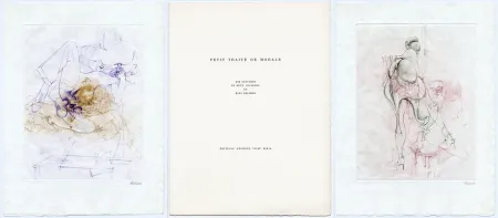 Libro Illustrato Bellmer - PETIT TRAITÉ DE MORALE. 10 gravures en couleurs signées + suite signée (1968)
