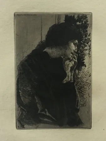 Incisione Besnard - Tristesse