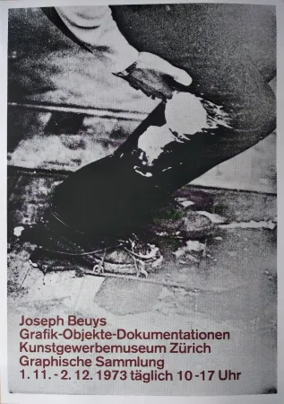 Serigrafia Beuys - „Joseph Beuys. Grafik-Objekte-Dokumentationen. Kunstgewerbemuseum Zürich. Graphische Sammlung. 1.11.-  2.12.1973 täglich 10-17 Uhr“.